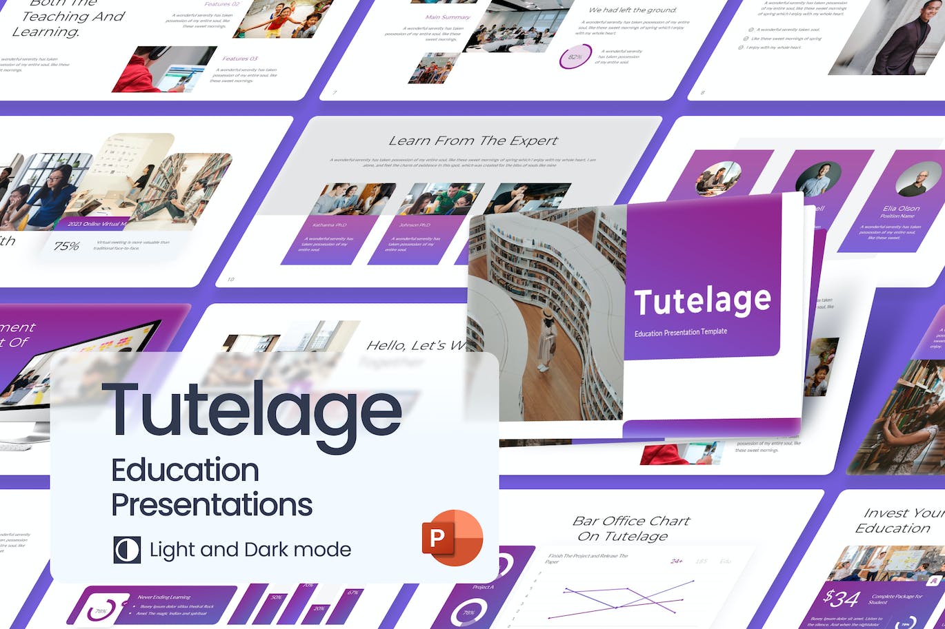 儿童引导教育Powerpoint幻灯片模板 Tutelage Education PowerPoint Template