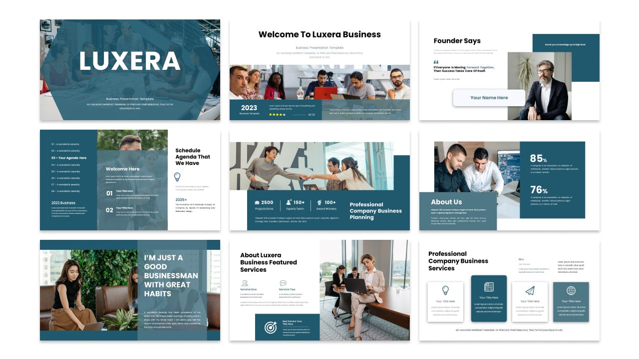 商业方案策划演示文稿PPT模板  Luxera &#8211; Business Presentation PowerPoint Template