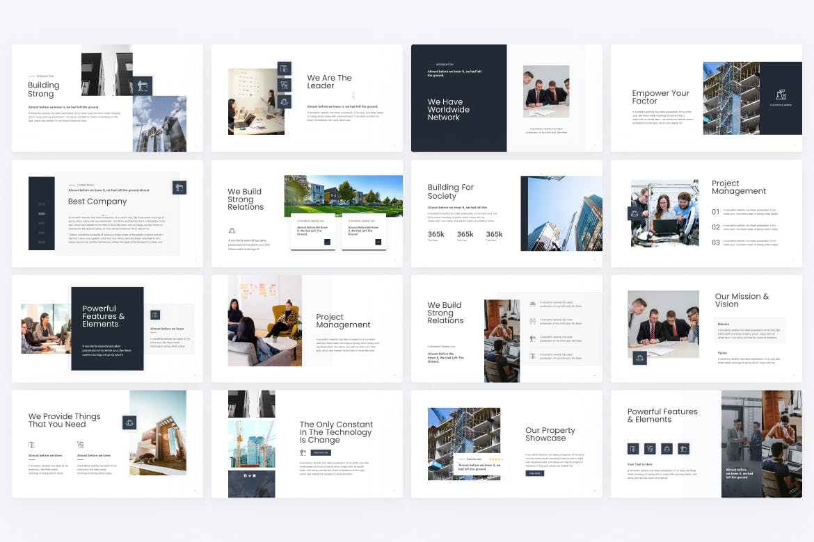 施工规划Google幻灯片模板下载 Contrivance Construction Google Slides Template