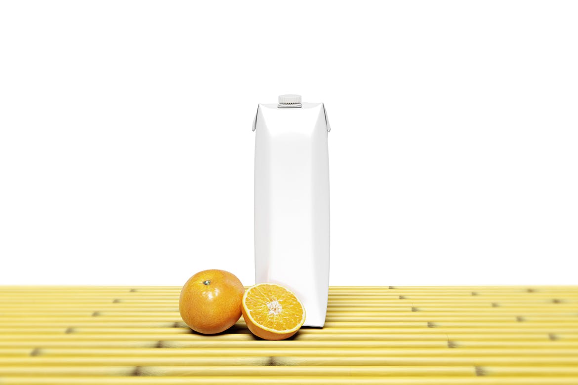 鲜榨果汁盒样机图psd模板 Fresh Juice Box Mockup