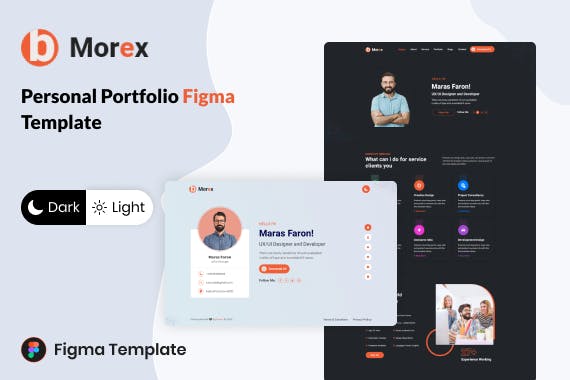 个人作品集网站Figma模板 Morex &#8211; Personal Portfolio Figma Template