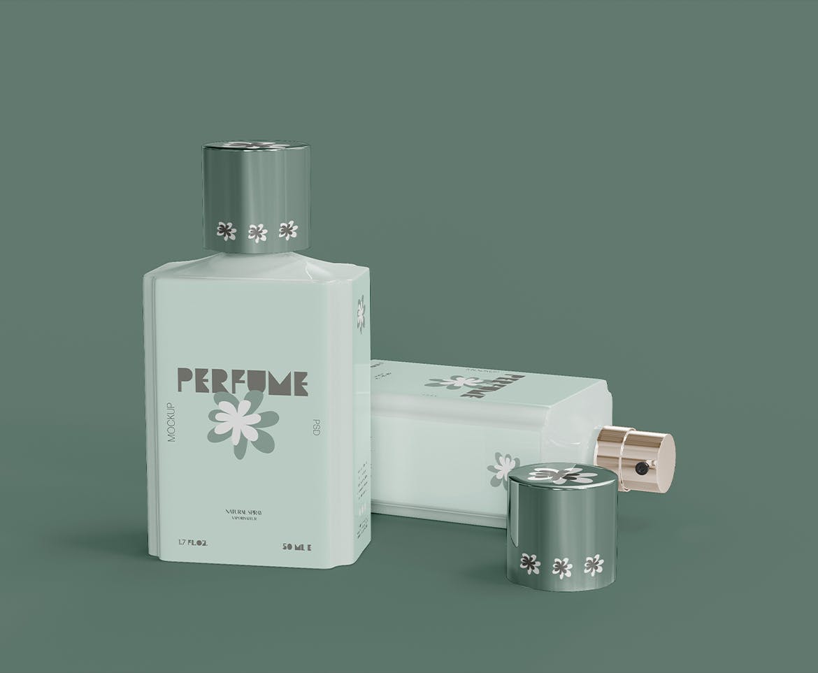 香水瓶外观包装展示样机图 Perfume Mockup