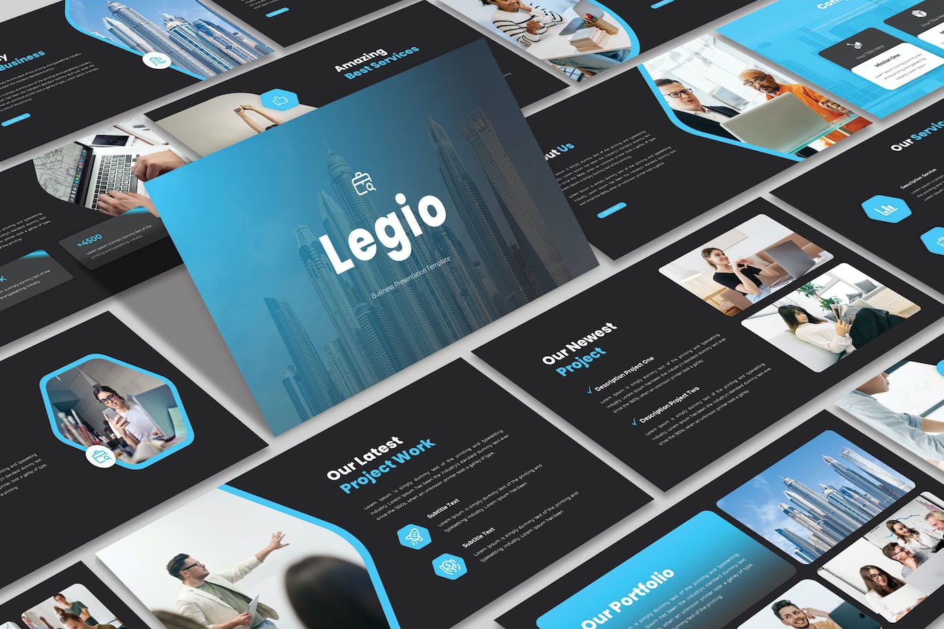 企业团队合作PPT模板下载  Legio Powerpoint Template