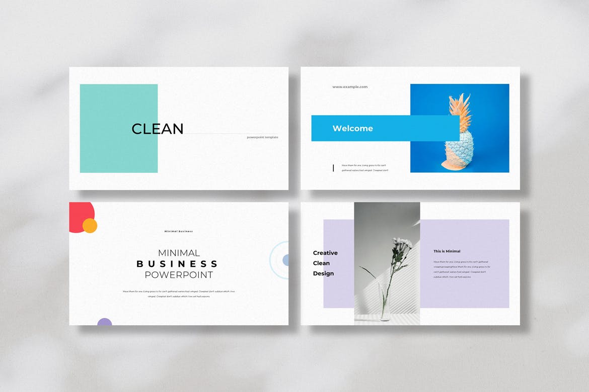 简约作品集展示谷歌幻灯片创意模板 Clean Multipurpose Google Slides Template