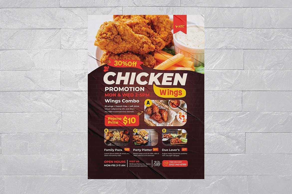 食品优惠海报素材 Food Offer Flyer Template