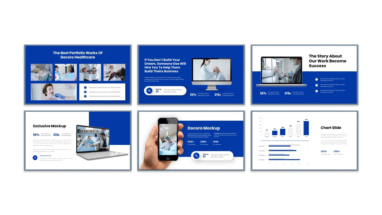 蓝色主题医疗医院PPT模板  Docoro &#8211; Medical Presentation PowerPoint Template