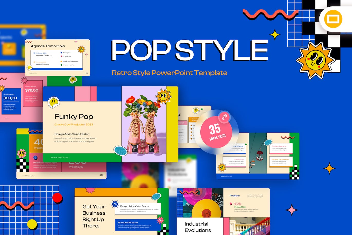 流行风格创意Google幻灯片设计模板 Pop Style Creative Google Slides Template