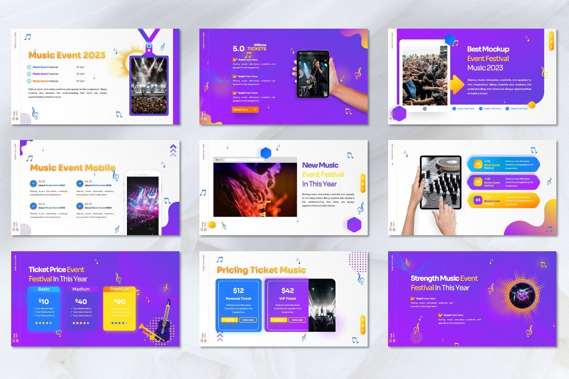 现场音乐活动PPT设计模板 Chemic &#8211; Music Event Powerpoint Template