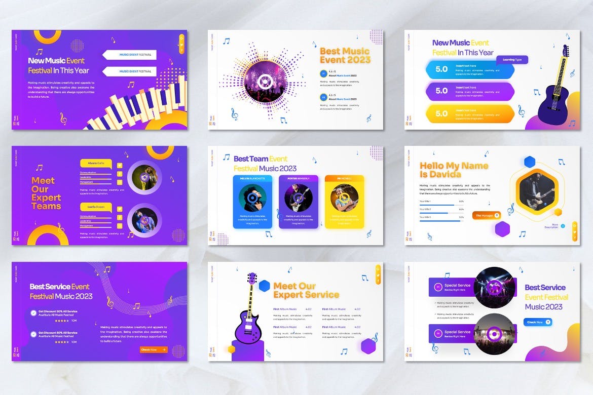 现场音乐活动PPT设计模板 Chemic &#8211; Music Event Powerpoint Template