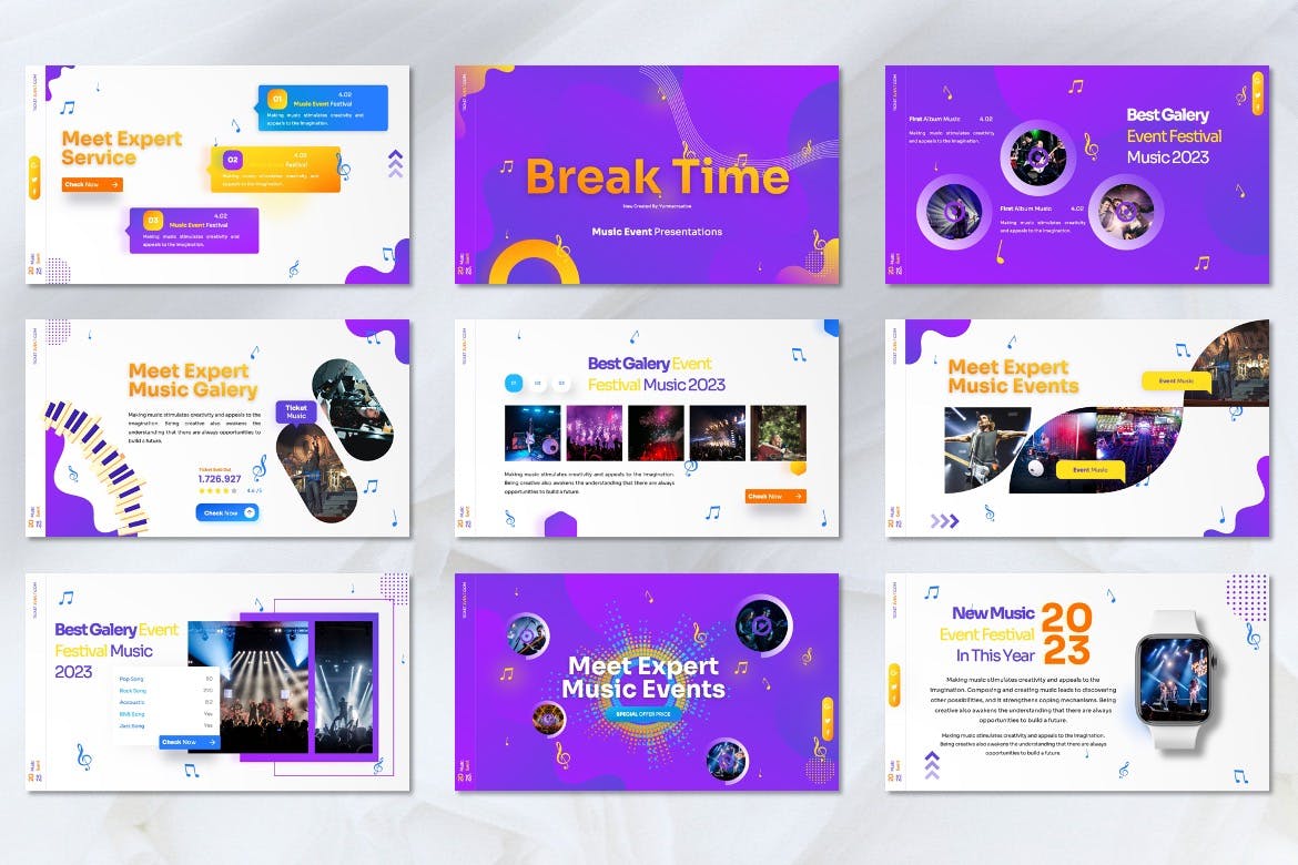 现场音乐活动PPT设计模板 Chemic &#8211; Music Event Powerpoint Template