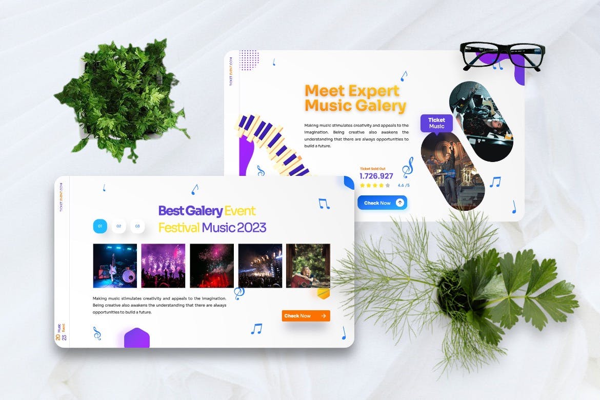 现场音乐活动PPT设计模板 Chemic &#8211; Music Event Powerpoint Template