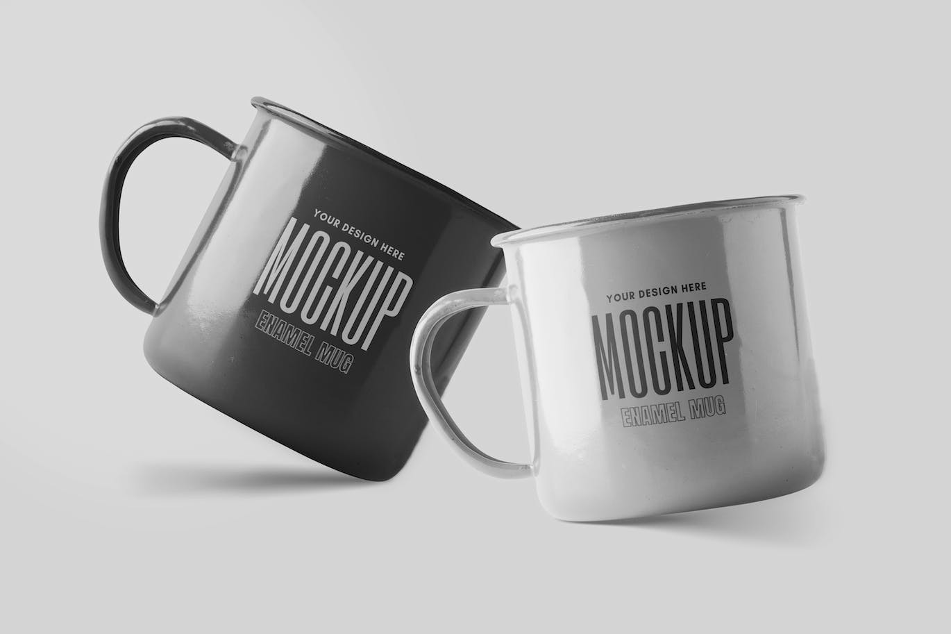 搪瓷杯Logo设计样机图模板 Enamel Mug Mockup