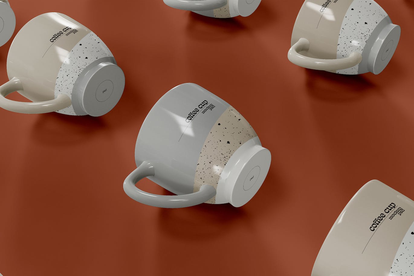 陶瓷马克杯样机图psd模板 Ceramic Mugs Mockup