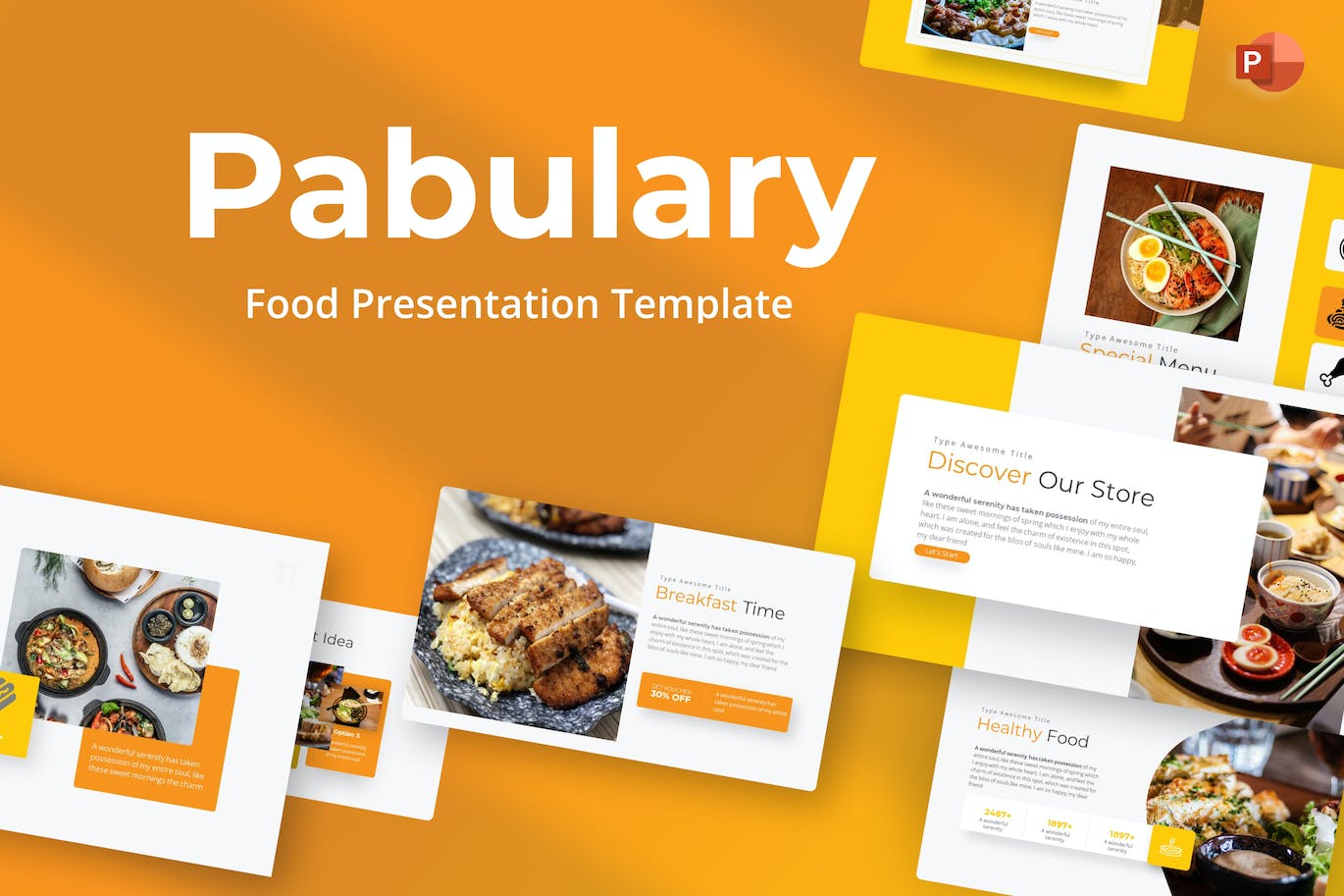 食品推荐PPT幻灯片模板素材 Pabulary Food PowerPoint Template