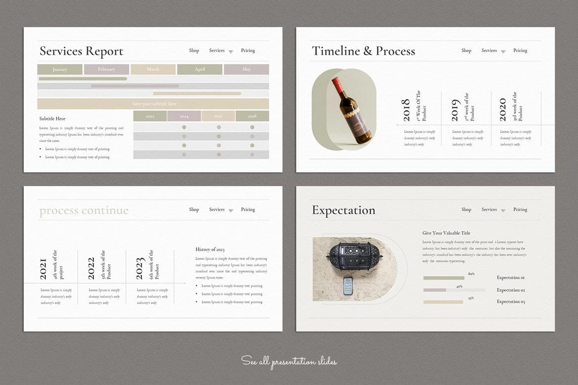 服务和定价指南Google幻灯片设计模板 Servicing &amp; Pricing Guide Google Slides Template