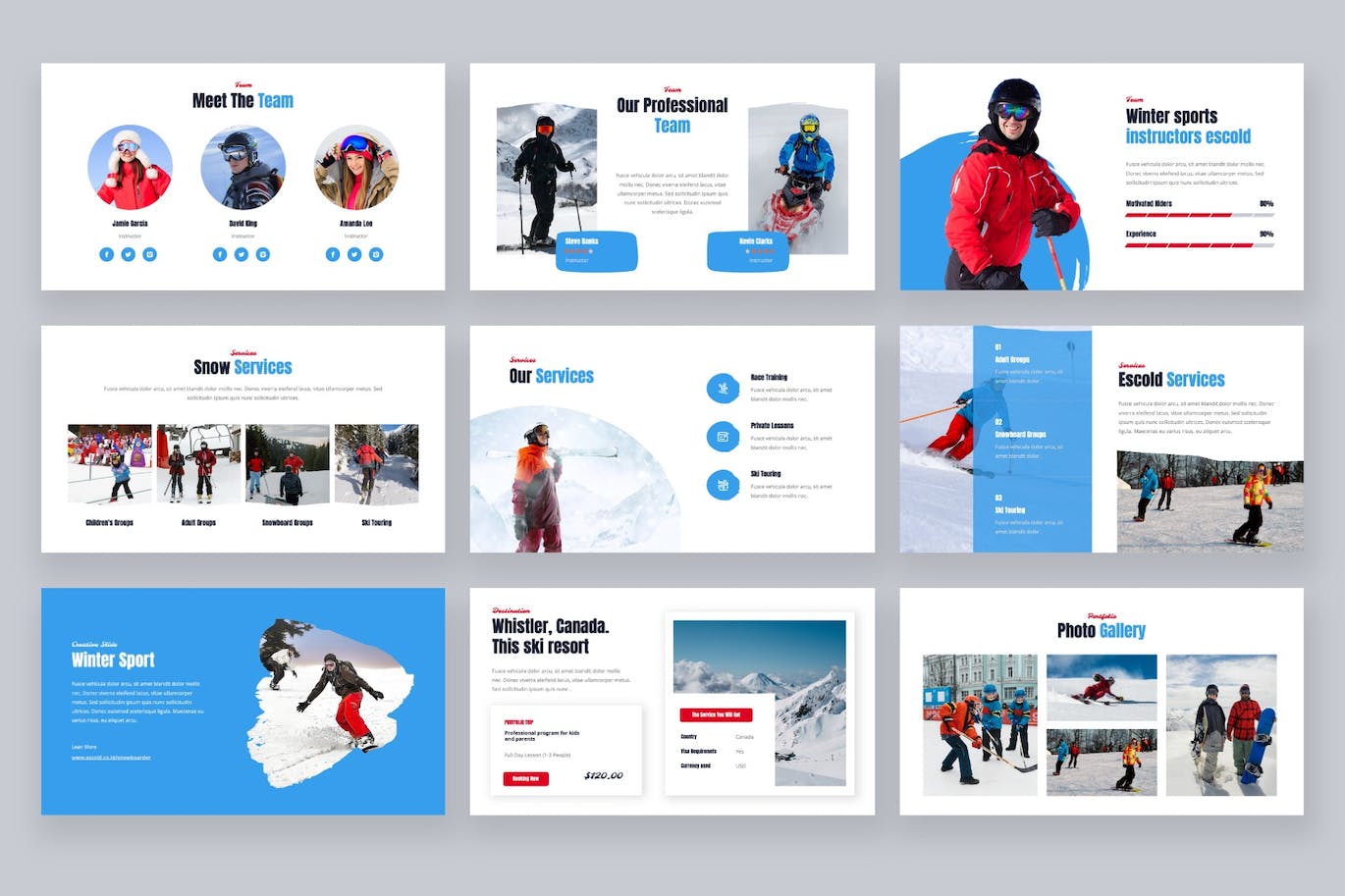 冬季运动主Keynote幻灯片创意模板 Escold &#8211; Winter Sport Keynote Template