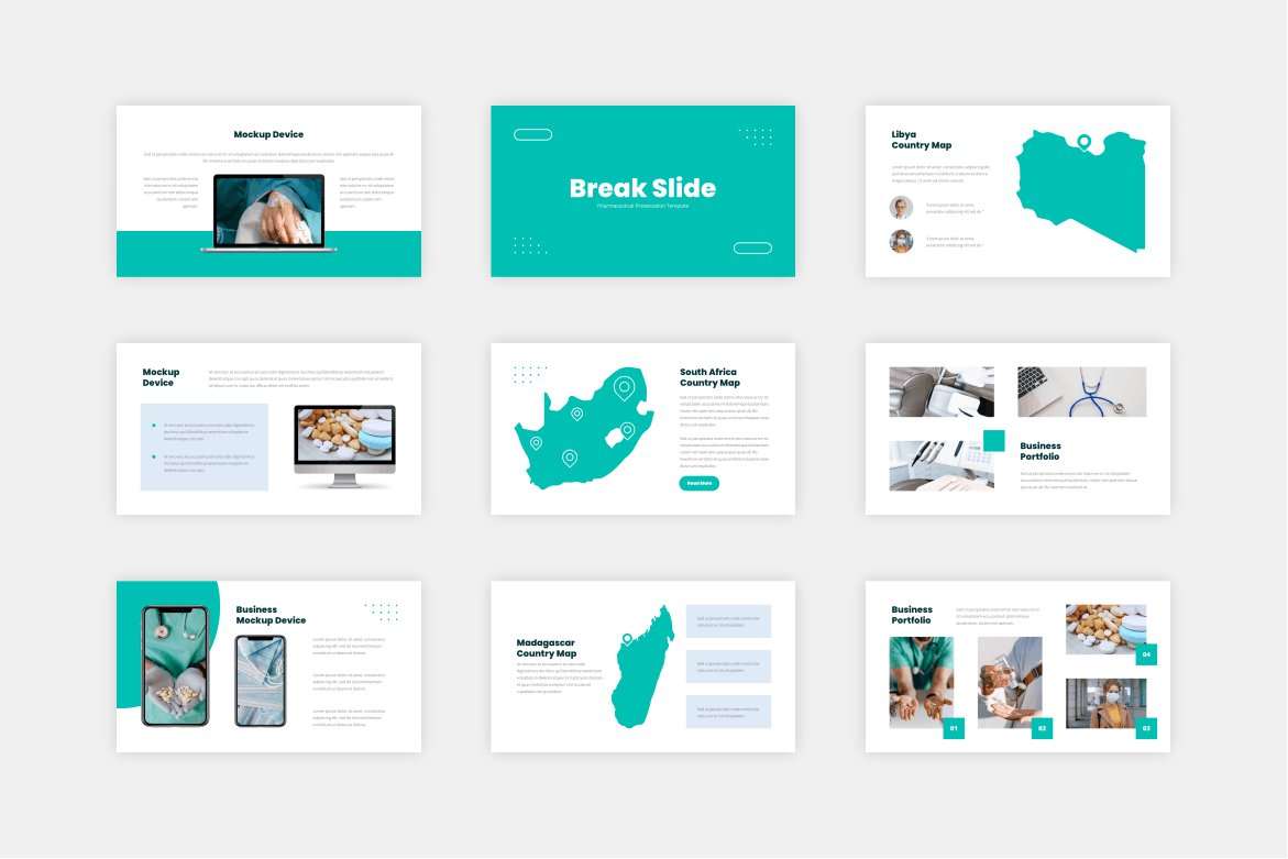 医院医疗Google幻灯片模板素材 Pharma &#8211; Medical Google Slides Template