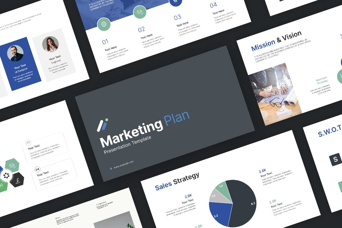 商业计划/营销计划演示PPT创意模板 Marketing Plan Presentation Template