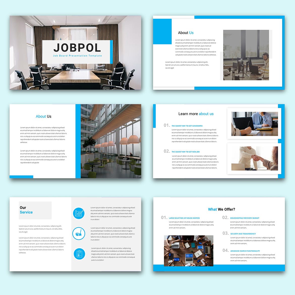 工作招聘介绍谷歌幻灯片模板下载 JOBPOL  – Job Board Google Slide Template