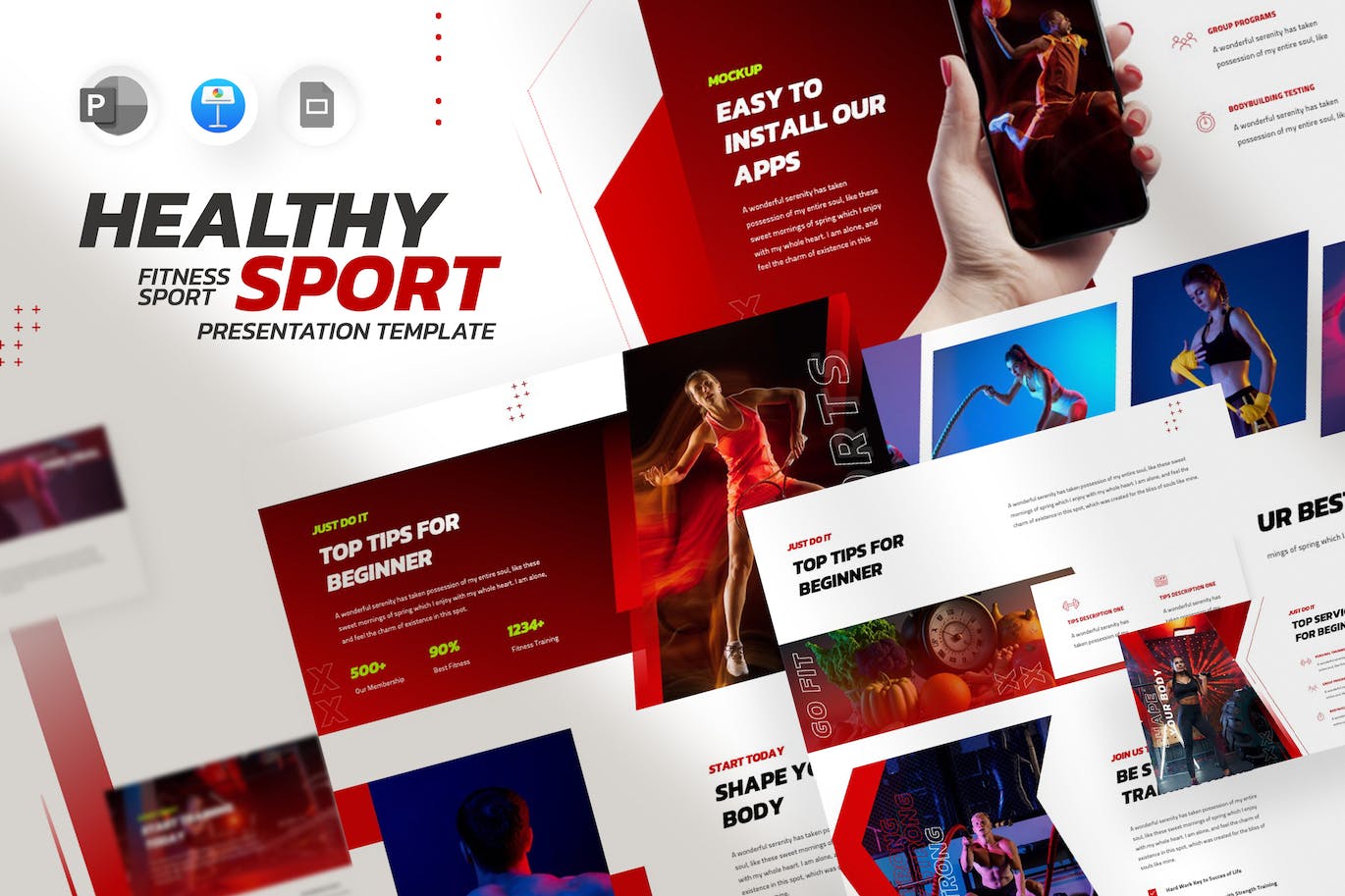 健康运动健身Keynote演示文稿 Healthy Sports Fitness Keynote Template