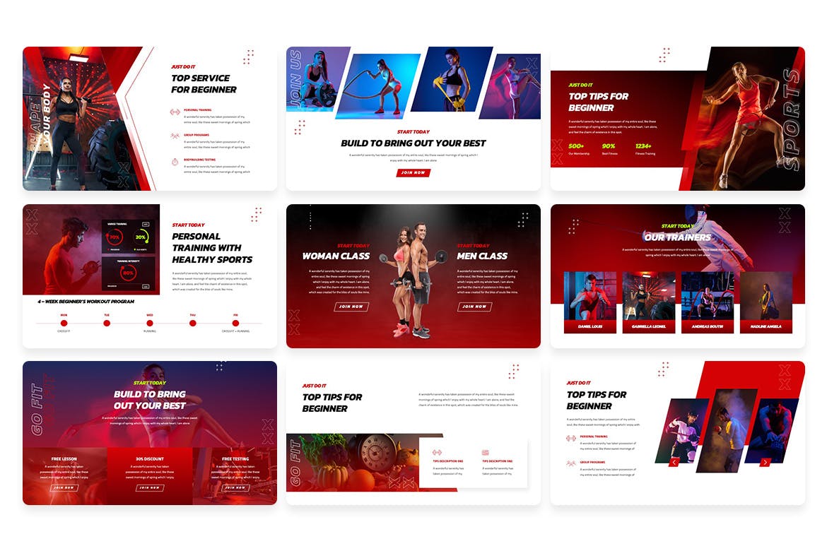 健康运动健身Keynote演示文稿 Healthy Sports Fitness Keynote Template