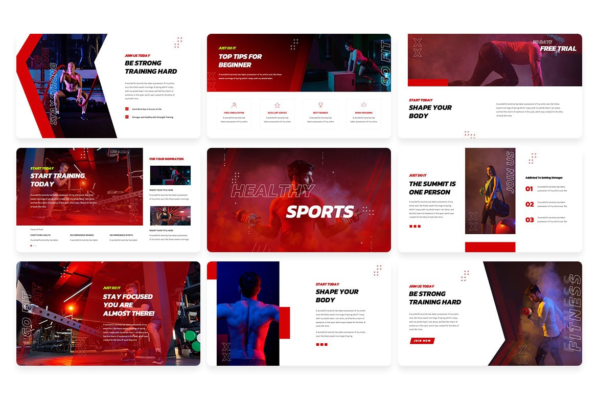 健康运动健身Keynote演示文稿 Healthy Sports Fitness Keynote Template