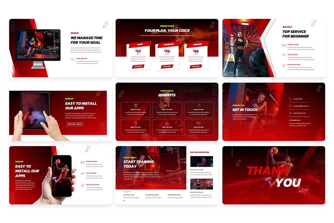 健康运动健身Keynote演示文稿 Healthy Sports Fitness Keynote Template