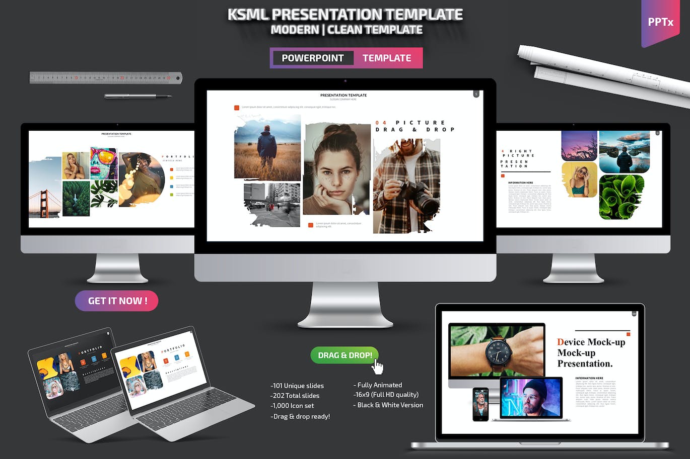 相册幻灯片PPT演示模板 KSML Powerpoint Presentation Templates