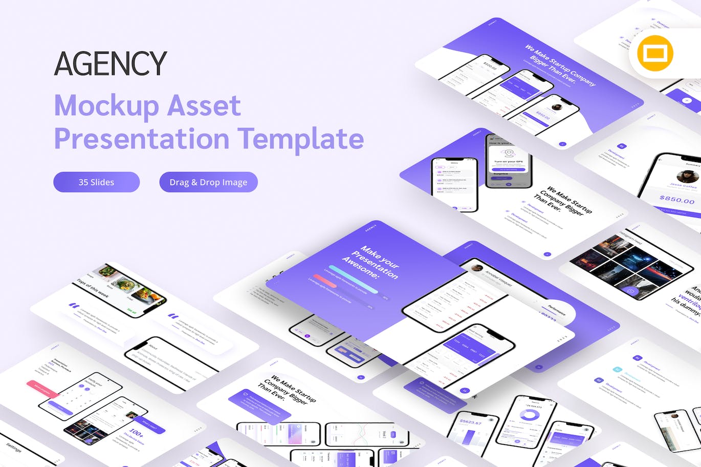 苹果设备样机Google幻灯片模板 Agency Mockup Asset Google Slides Template