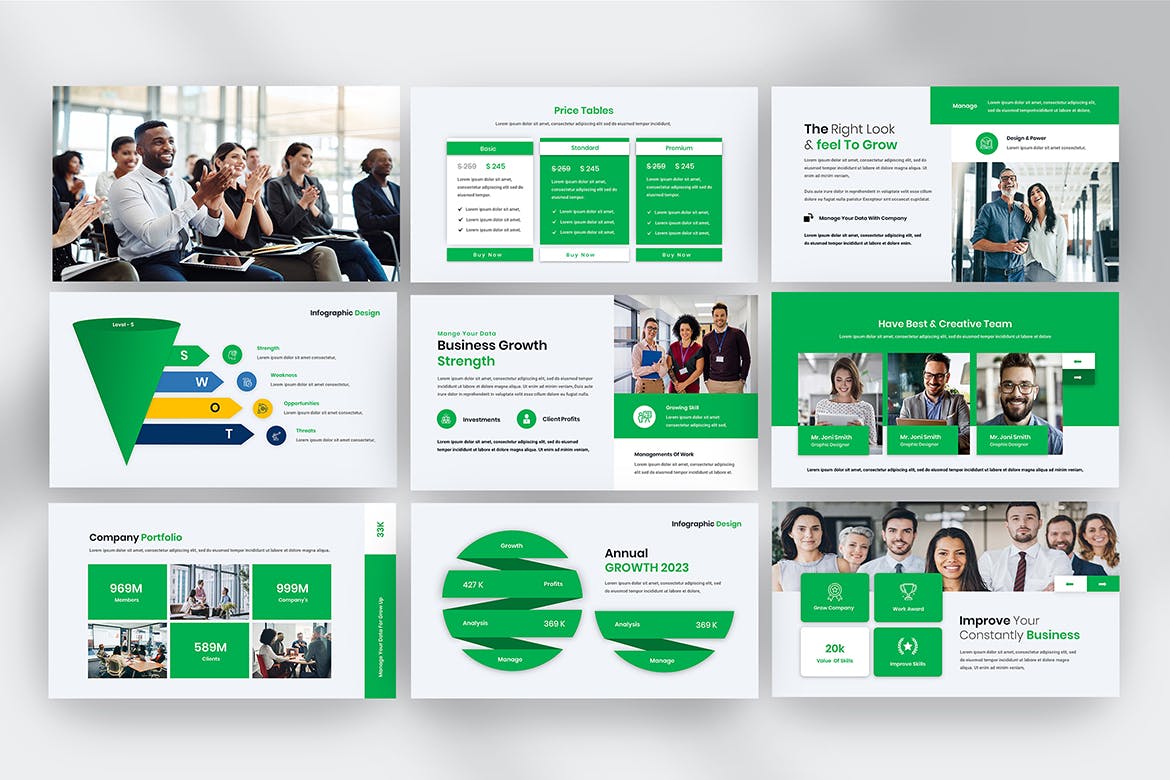 公司业务团队PPT幻灯片模板素材 Poley Business PowerPoint Presentation Template