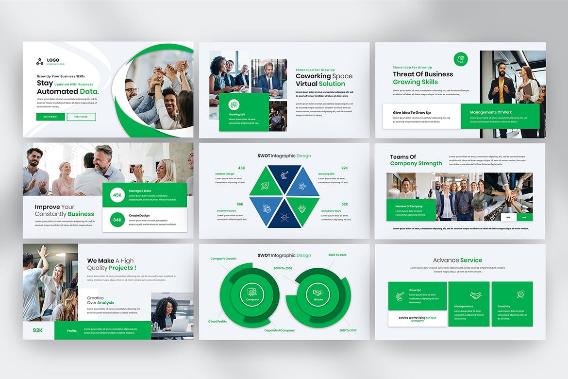 公司业务团队PPT幻灯片模板素材 Poley Business PowerPoint Presentation Template