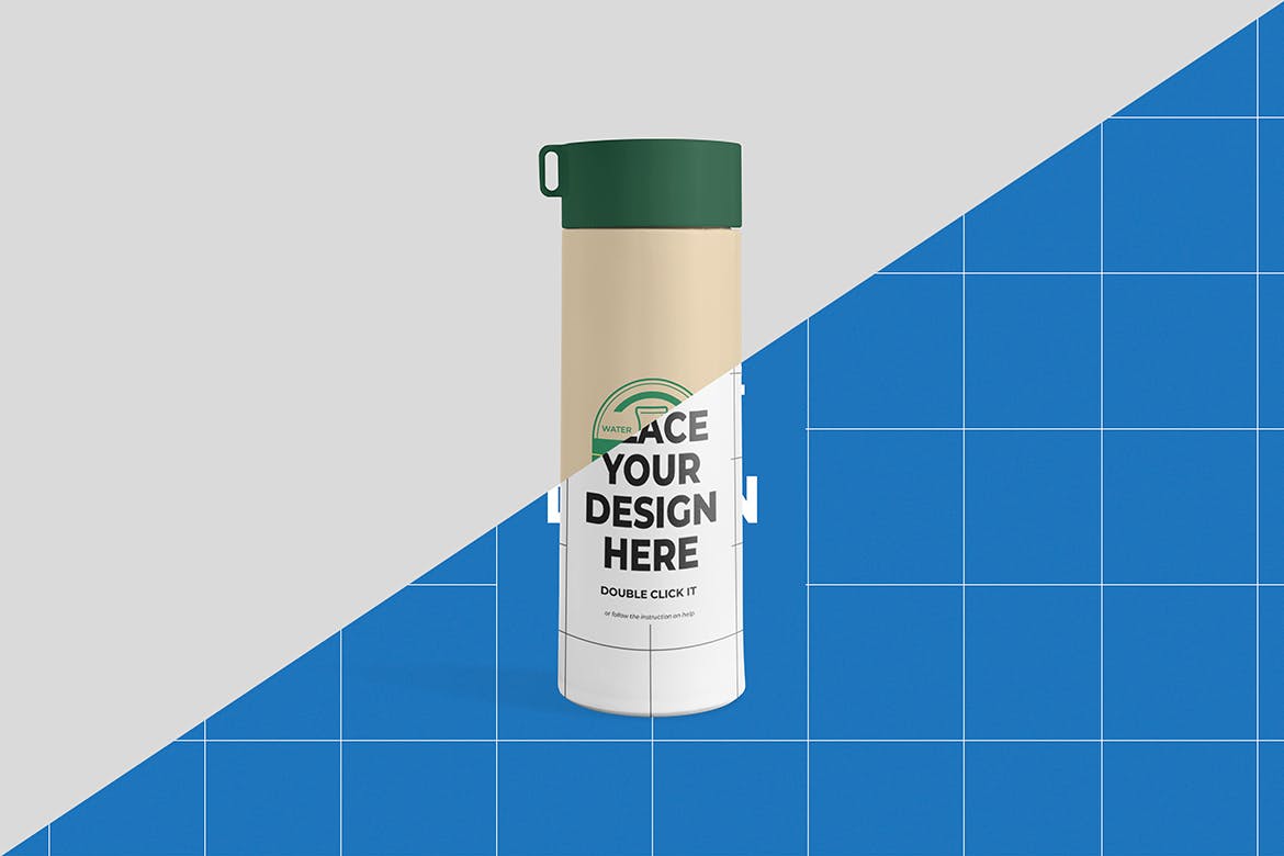 个性定制水瓶样机模板 Water Bottle Mockup