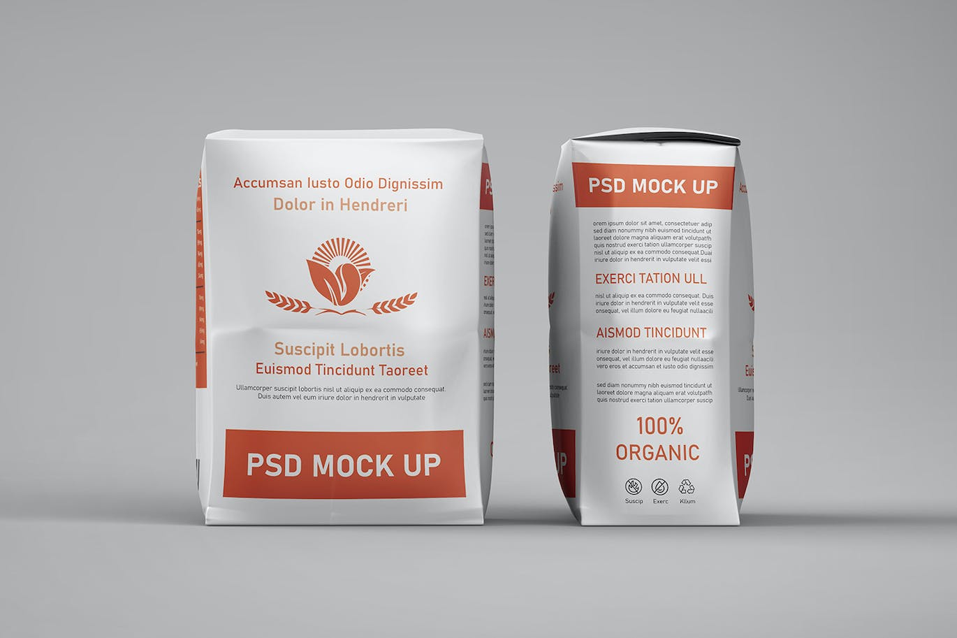 面粉袋包装设计PSD样机 Flour Bag Packaging Mockup