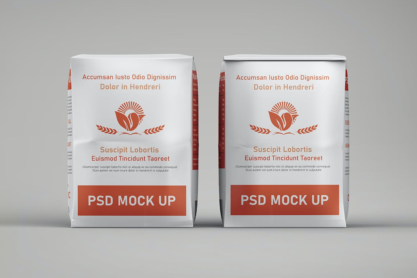 面粉袋包装设计PSD样机 Flour Bag Packaging Mockup