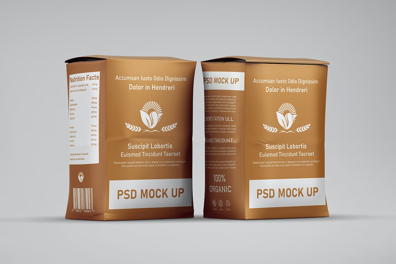 面粉袋包装设计PSD样机 Flour Bag Packaging Mockup