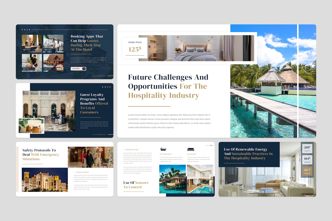 豪华酒店精彩体验Powerpoint幻灯片模板 Heaven &#8211; Luxury Hotel PowerPoint Template