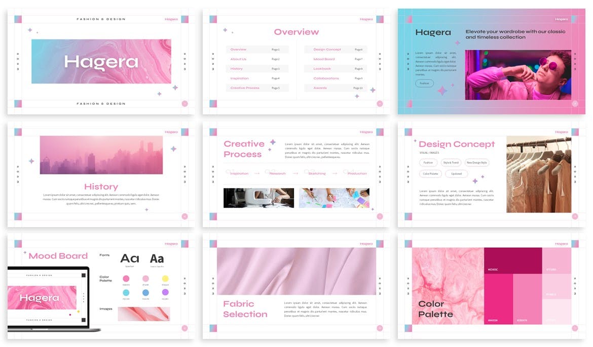 时尚趋势与时尚品牌展望Powerpoint模板下载 Hagera &#8211; Fashion Powerpoint Template