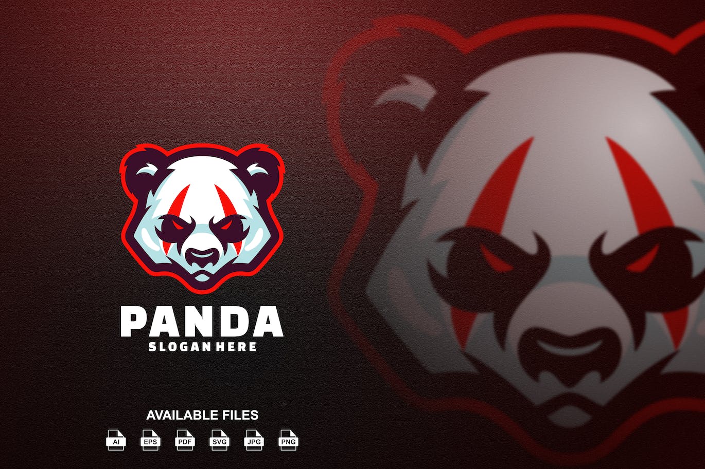 熊猫头Logo标志设计模板 Panda Head Logo