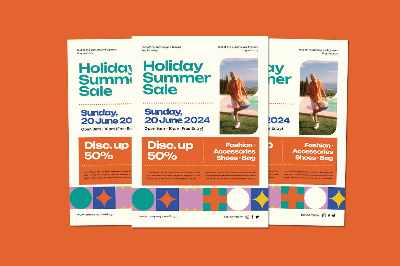 假日夏季促销海报设计 Holiday Summer Sale Flyers