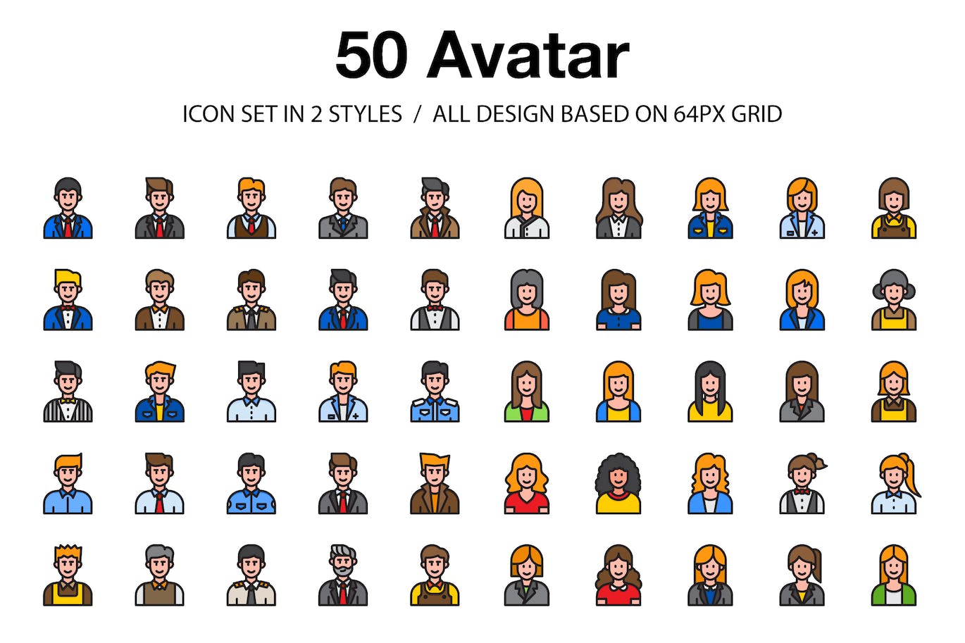 50个用户头像图标素材包 50 Avatar