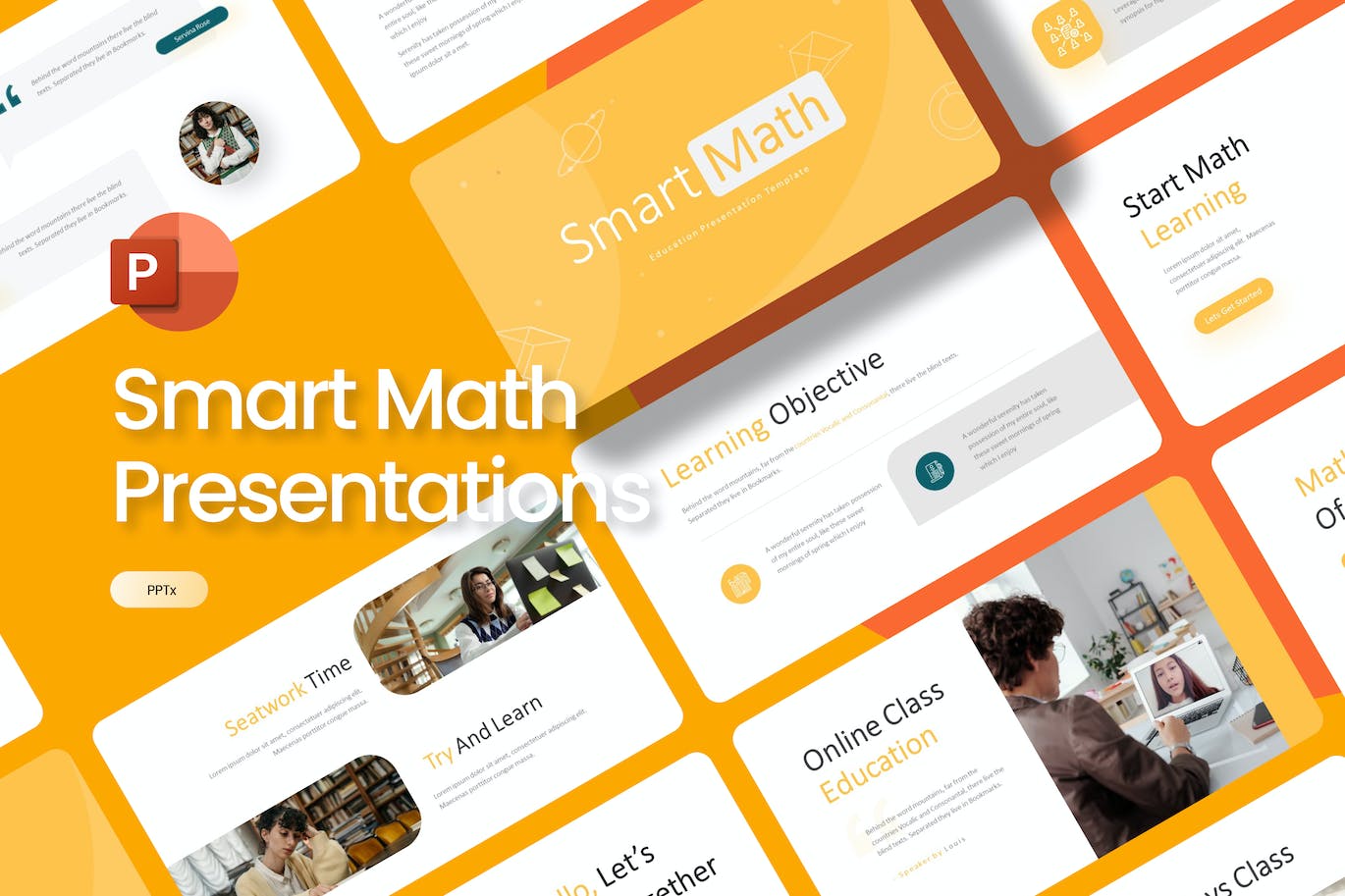 智能数学教育Powerpoint模板下载 Smart Math Education PowerPoint Template