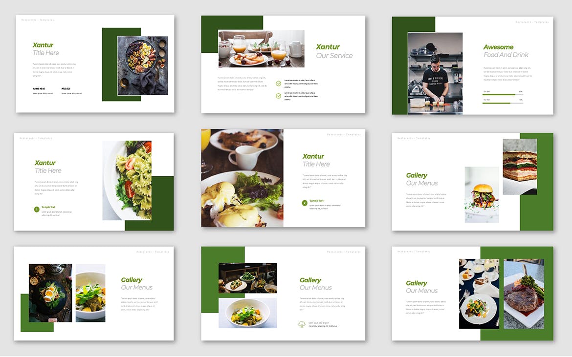 食品和饮料产品展示Keynote幻灯片设计模板 Xantur Food And Drink Keynote Templates