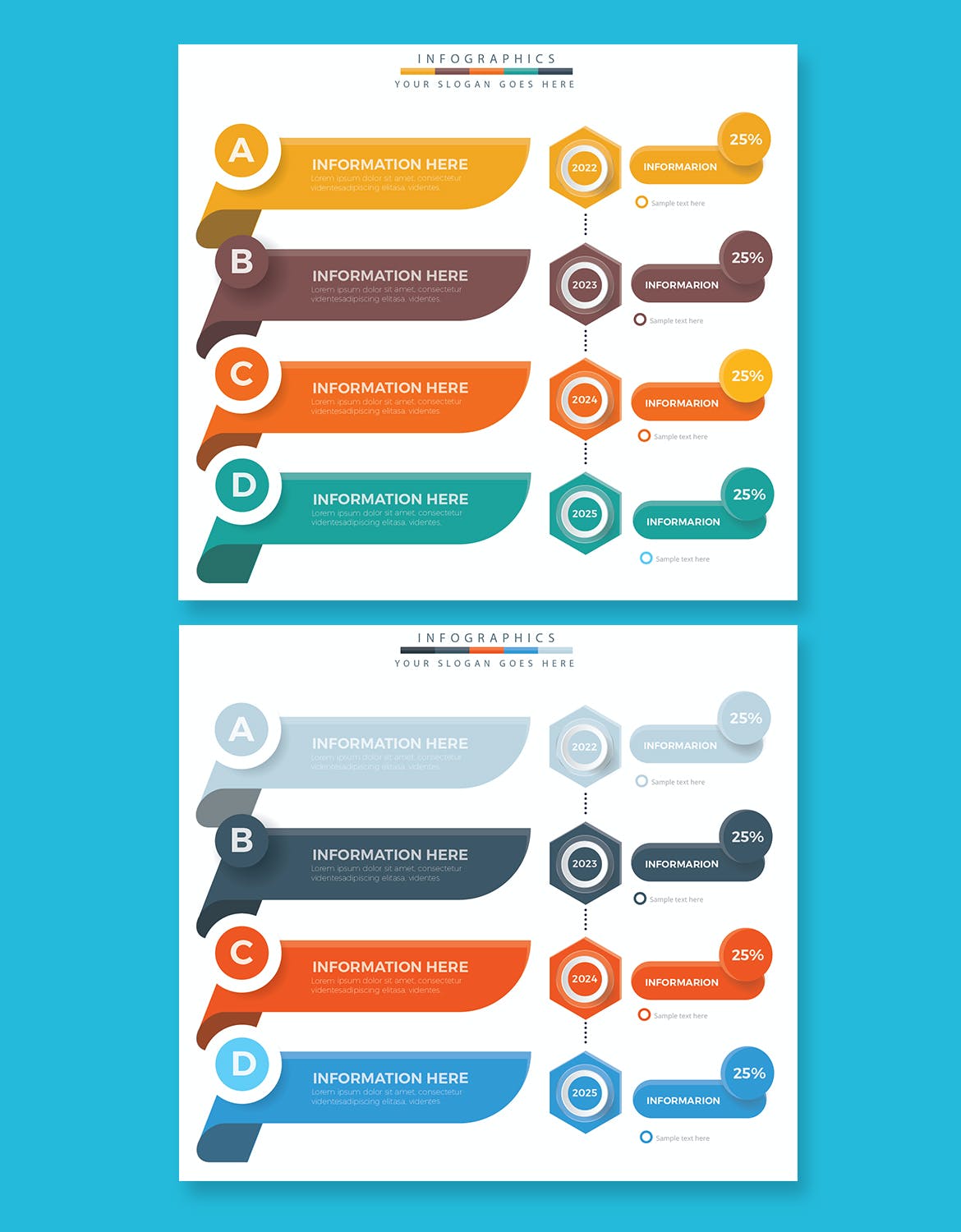 时间轴信息图表元素模板 Infographic Elements