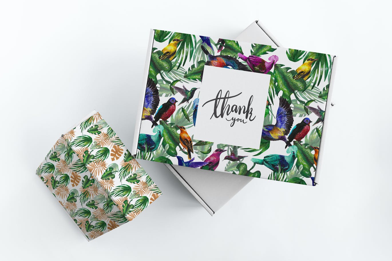 热带鸟类水彩图案 Tropical Birds Watercolor Patterns