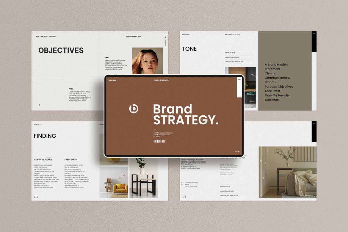 品牌战略与市场占有率演示文稿PPT模板 Brand Strategy Presentation Template