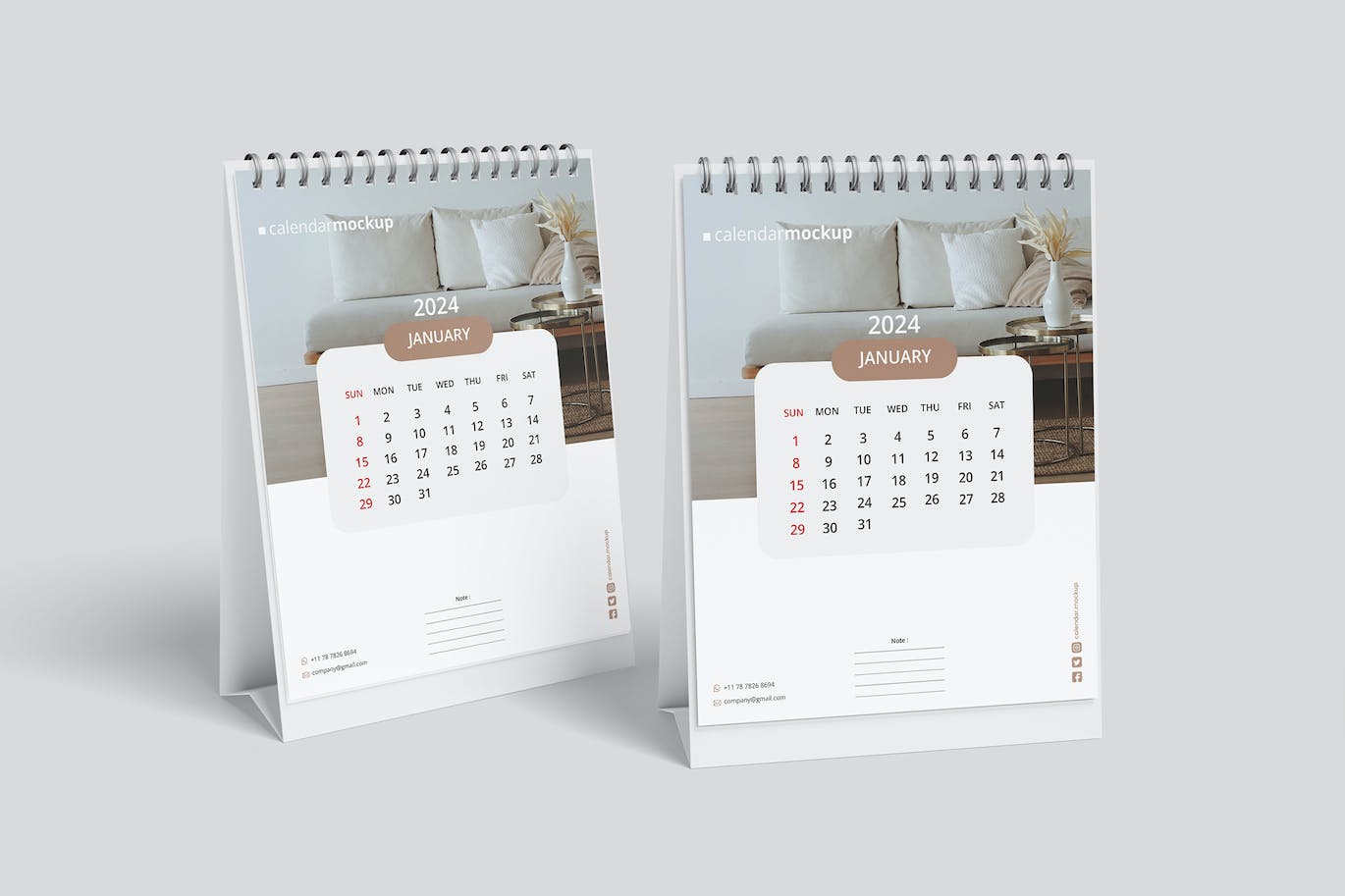 活页日历台历设计样机模板 Desk Calendar Mockup