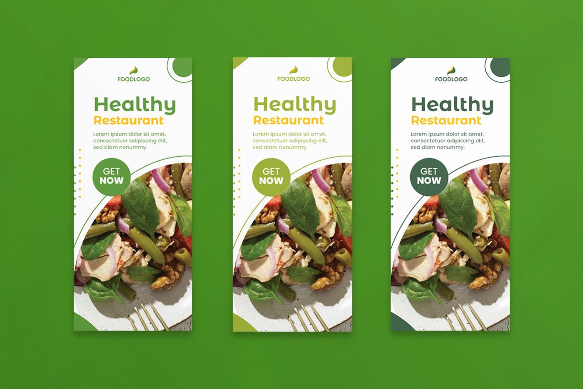 宠物护理宣传册模板 Healthy Food Brochure Template