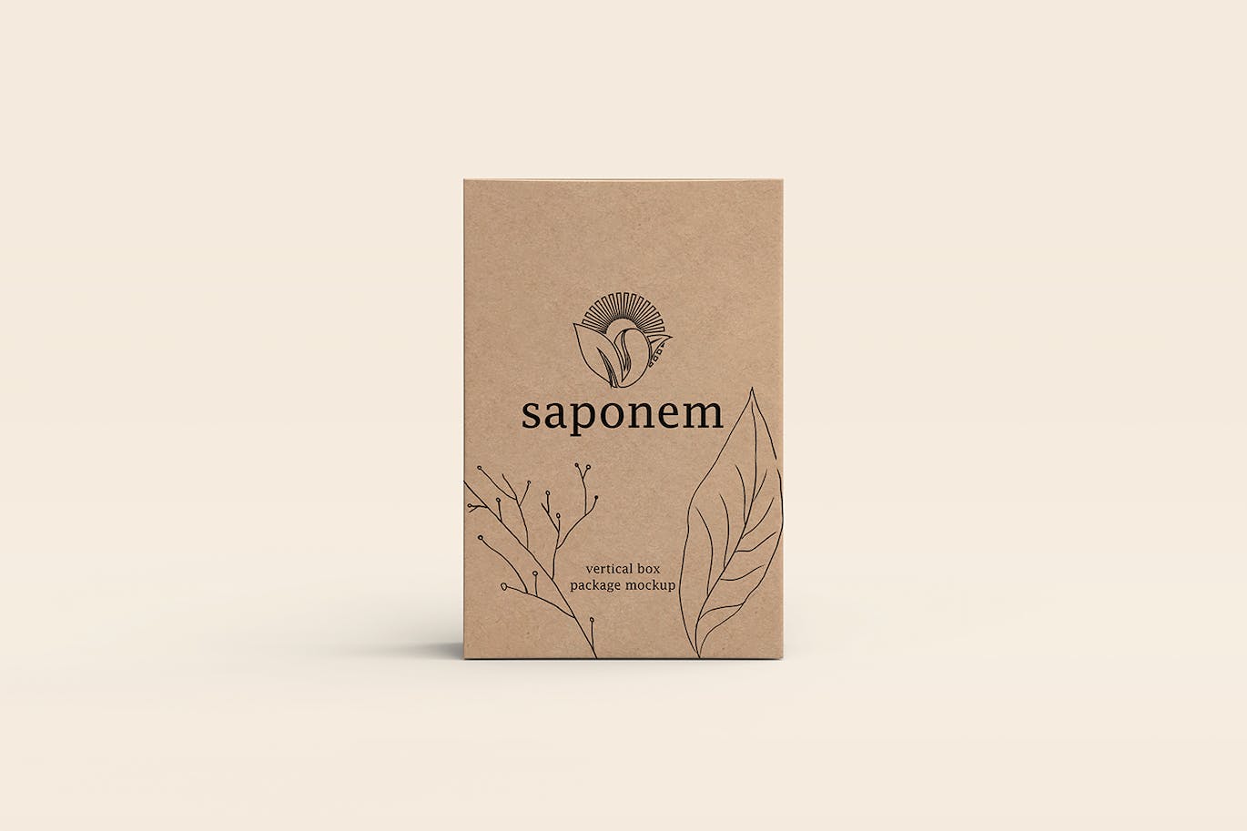 立式纸盒肥皂包装样机 Vertical Kraft Paper Box Soap Packaging Mockup