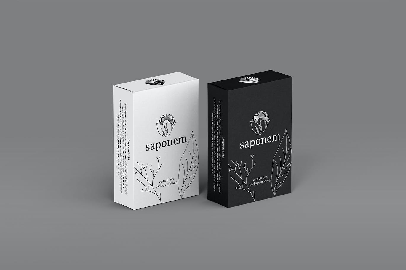 立式纸盒肥皂包装样机 Vertical Kraft Paper Box Soap Packaging Mockup