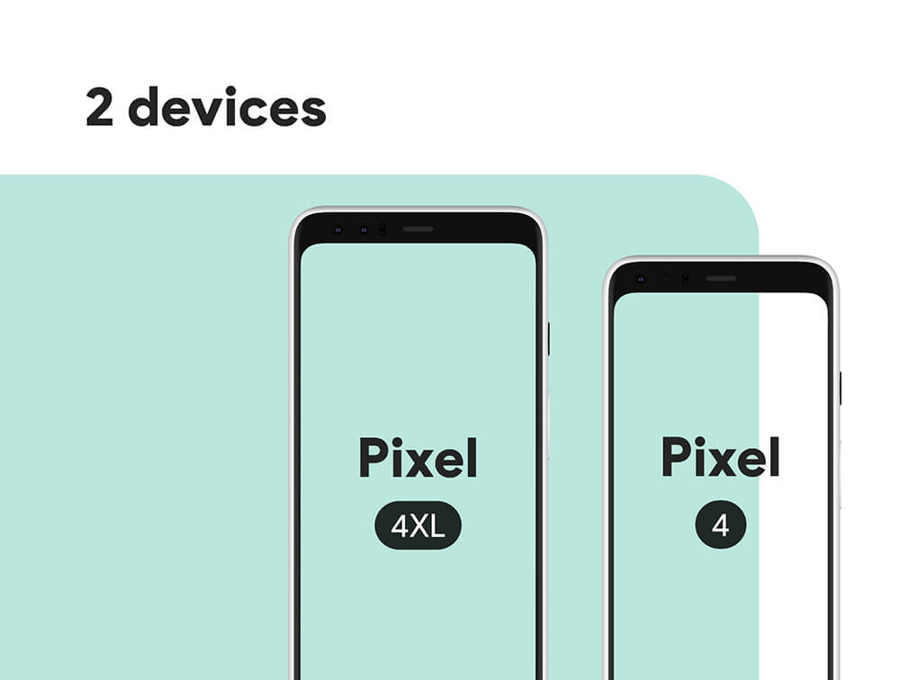 鑫雅素材下午茶：谷歌Pixel 4/4XL极简矢量手机样机包